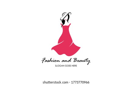 Fashion Female Dress Beauty Logo Vector Stock Vector (Royalty Free ...