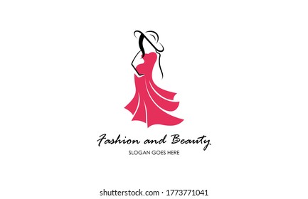 Fashion Female Dress Beauty Logo Vector Stock Vector (Royalty Free ...