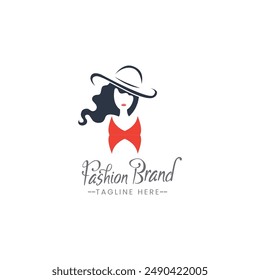 Fashion, female, dress and beauty logo vector