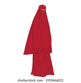 fashion female hijab, vector illustration, white background