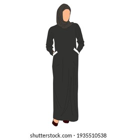 fashion female hijab, vector illustration, white background