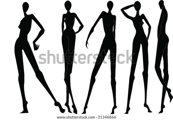 Fashion Figures Standing Stock Vector (Royalty Free) 31346866