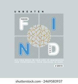 FASHION FIND JEANS - Modern and Stylish Typography Design, Vector Print T-Shirt, Graphic Vector Design, Urban Style, Street Wear Fashion Illustration, 