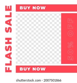 Fashion flash sale discount poster social media post template modern minimalist style