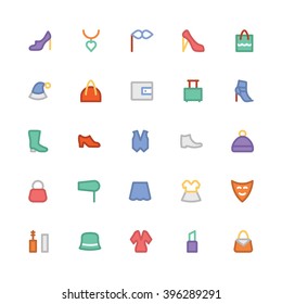 Fashion flat bold Vector Icons 3