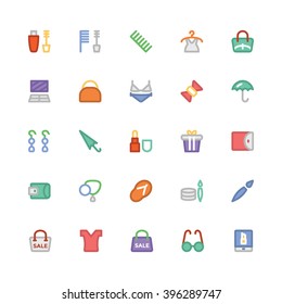 Fashion flat bold Vector Icons 11
