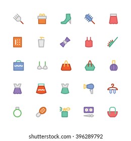 Fashion flat bold Vector Icons 6