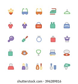 Fashion flat bold Vector Icons 7