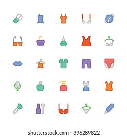 Fashion flat bold Vector Icons 10