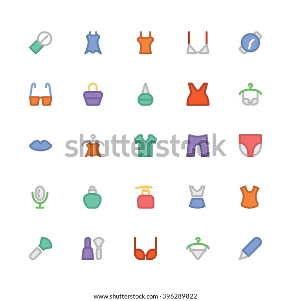 Fashion Flat Bold Vector Icons 10 Stock Vector Royalty Free 396289822 Shutterstock 2491