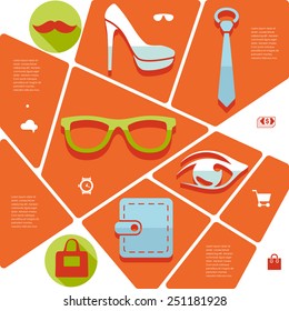 Fashion flat infographic