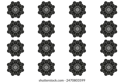 Fashion Floral seamless pattern isolated white background. Elegance Simple black Flowers ornament. Artistic Vector aesthetic can used Wall, fabric, t-shirt Print design. Editable stroke.