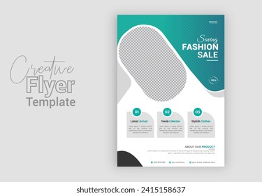 Fashion flyer design template and online Modern shopping cover poster