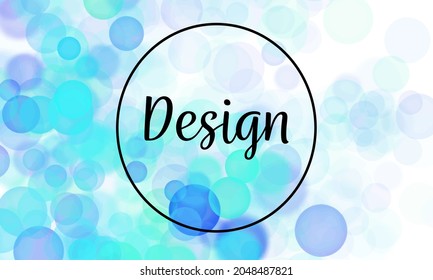 Fashion flyer poster with blue circles on white background, vector illustration