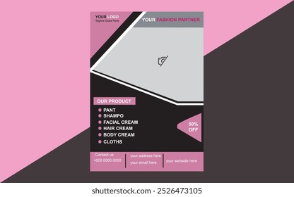 Fashion Flyer Template. Advertising your Fashion Business and Promoting your Product. Information about your Services. 