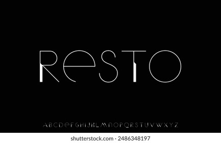 Fashion font alphabet. Minimal modern urban fonts for logo, brand etc. Typography typeface uppercase lowercase and number.