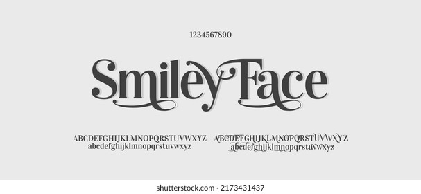 Fashion font alphabet. uppercase lowercase and number. vector