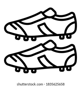 Fashion football boots icon. Outline fashion football boots vector icon for web design isolated on white background