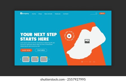 Fashion for Footwear Landing Page Template and Sneaker Landing Page User Interface Design