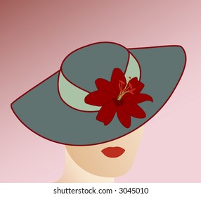 fashion forward  - hat with flower vector