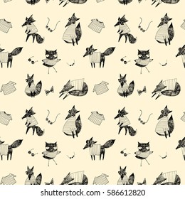 Fashion foxes pattern