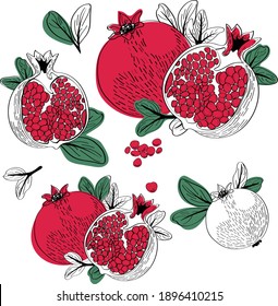 Fashion fruit red and black illustration