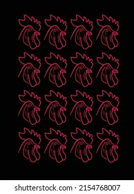 Fashion geometric pattern with a rooster head.