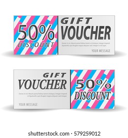 Fashion gift voucher template. Discount coupon with market special offer