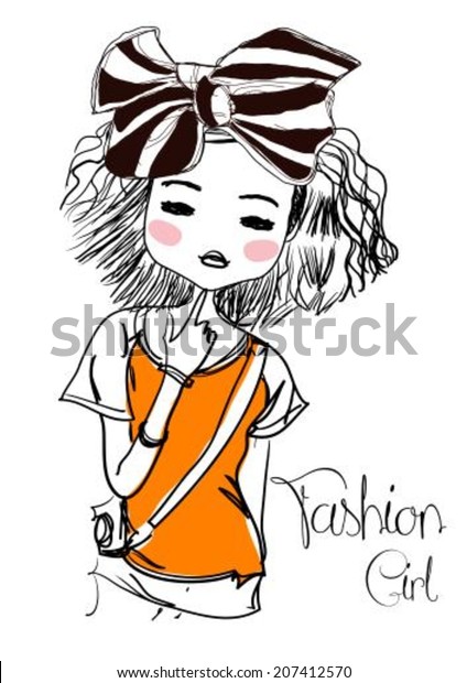 Fashion Girl Stock Vector Royalty Free 207412570