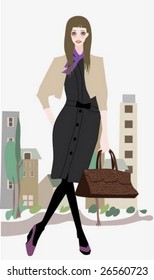 Fashion girl with bag