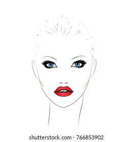Fashion girl. Beauty salon logo. Vector illustration