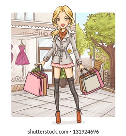 Fashion girl at shopping