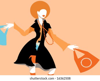 Fashion girl with shopping bags
