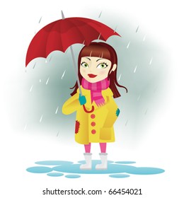 Fashion girl with umbrella