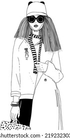 Fashion girl. Vector illustration