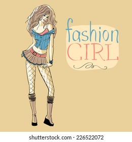 Fashion girl. Vector illustration
