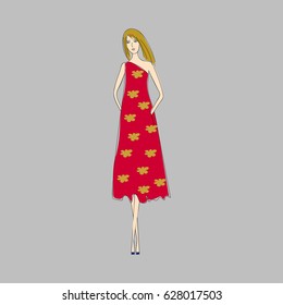 Fashion girl. Vector illustration.