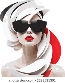 Fashion Girl vector illustration logo glasses