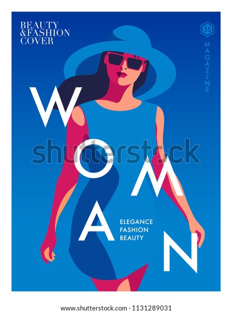 Fashion Girl Wearing Big Hat Sunglasses Stock Vector (Royalty Free ...