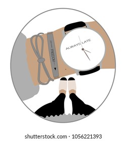 fashion girl wearing watches and accessories