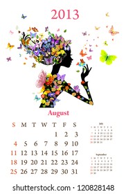 Fashion girls 2013 calendar year, august