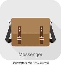 Fashion girl's bag series, vector illustration, messenger bag