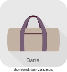 Fashion girl's bag series, vector illustration, barrel bag