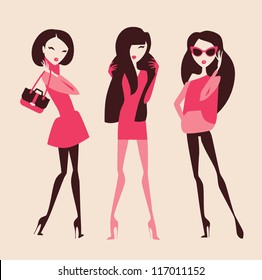 fashion girls collection vector eps 10