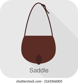 Fashion girl's handbag series, vector illustration, saddle bag
