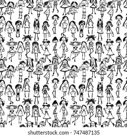 Fashion girls, seamless pattern for your design
