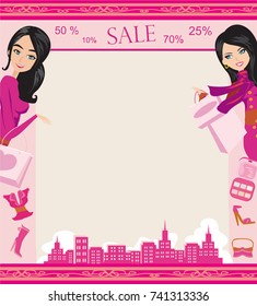 Fashion girls Shopping card