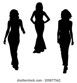 Fashion girls silhouettes