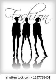Fashion girls sketch. Fashion illustration. Drawing fashion models