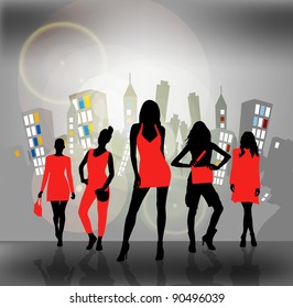 Fashion girls. Vector illustration.